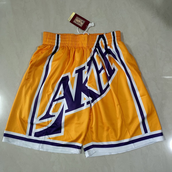 Men NBA 2021 Los Angeles Lakers Yellow Shorts 1->memphis grizzlies->NBA Jersey